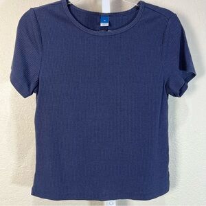 Old Navy Navy Blue Y2K Ribbed Baby Tee Size Medium